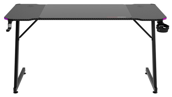Herný stôl s LED osvetlením SHADOW GAMER 2.0 140 cm elektrický, čierny