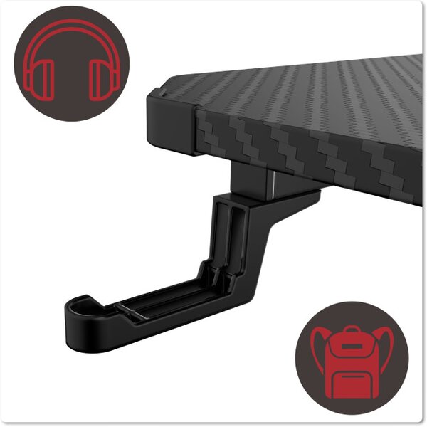 Herný stôl s LED osvetlením SHADOW GAMER 2.0 140 cm elektrický, čierny