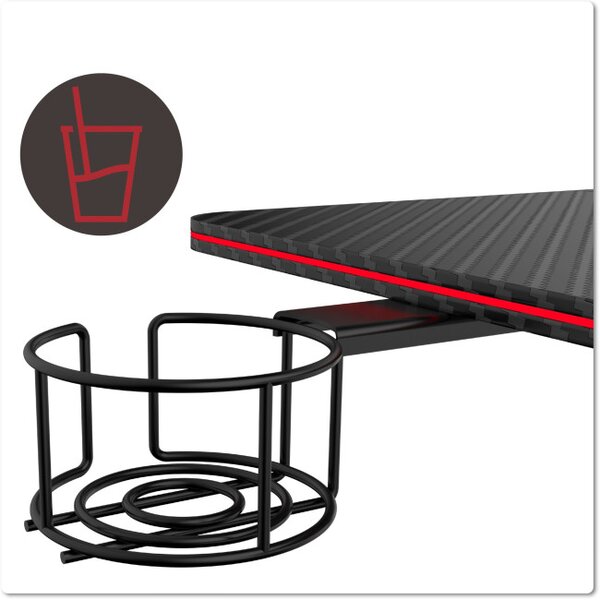 Herný stôl s LED osvetlením SHADOW GAMER 2.0 elektrický, čierny
