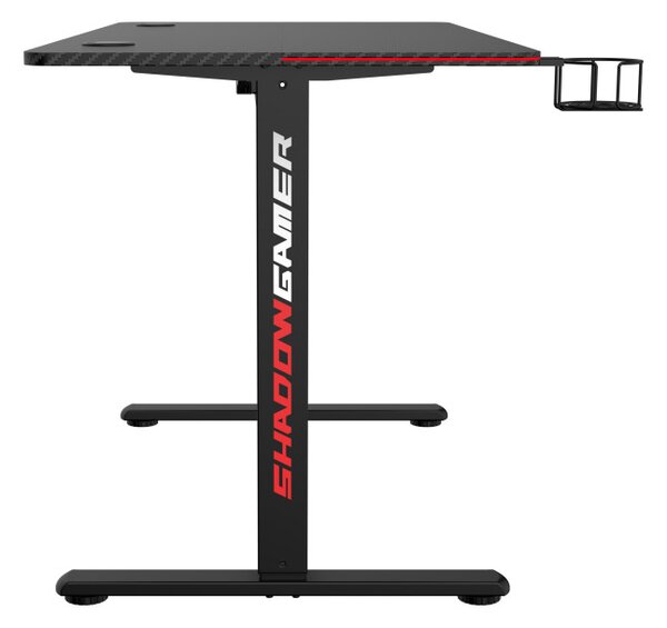 Herný stôl s LED osvetlením SHADOW GAMER 2.0 elektrický, čierny