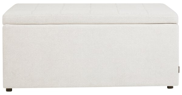 Taburet krémová biela 100 x 42 x 40 cm polyester čalúnená taburetka úložný priestor obývacia izba moderný štýl