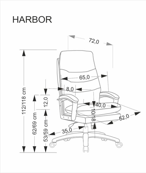 HALMAR Kancelárske kreslo Harbor eko koža čierne