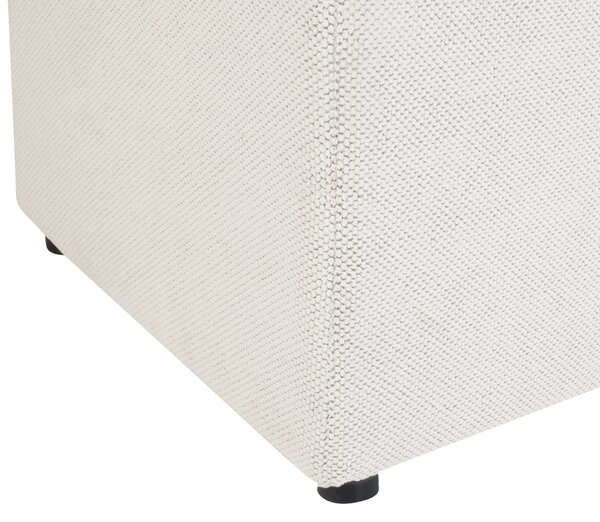 Taburet krémová biela 100 x 42 x 40 cm polyester čalúnená taburetka úložný priestor obývacia izba moderný štýl