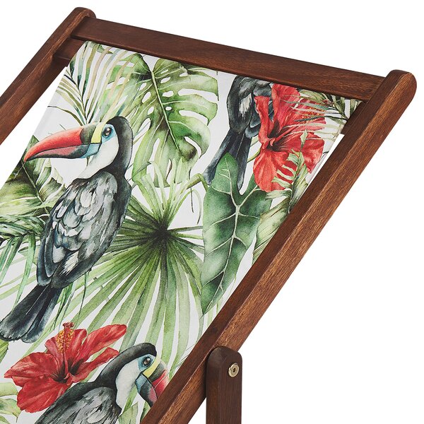 Sada 2 náhradných poťahov na záhradné ležadlo polyester 113 x 44 cm so vzorom tukana