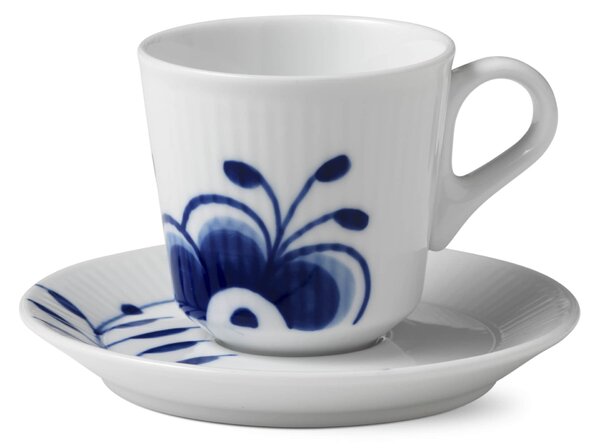 Porcelánová šálka s podšálkou Blue Fluted Mega 90 ml