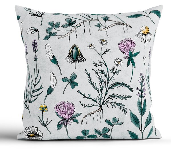 Bavlnená obliečka na vankúš Renforcé 40 × 40 cm - Herbár mentolový