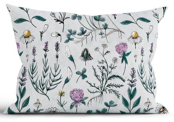 Bavlnená obliečka na vankúš Renforcé 40 × 60 cm - Herbár mentolový