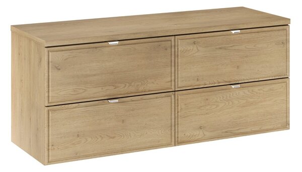 Comad Závesná skrinka pod umývadlo Terra s doskou 120 cm dub cremona