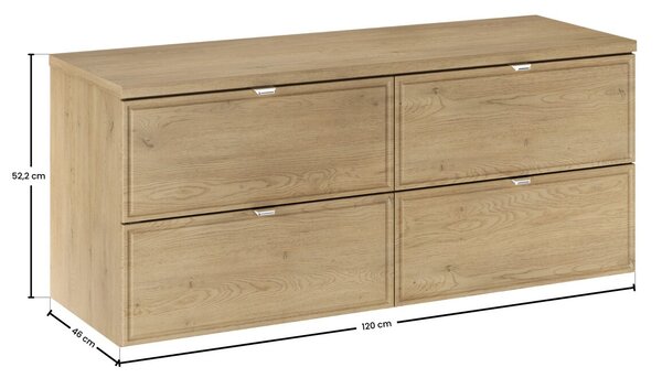Comad Závesná skrinka pod umývadlo Terra s doskou 120 cm dub cremona