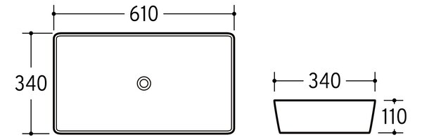 Comad Keramické umývadlo na dosku UM-6275 SLIM 60, biela