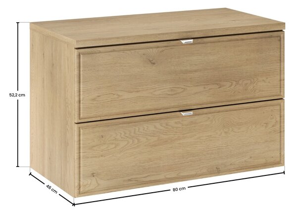 Comad Závesná skrinka pod umývadlo Terra s doskou 80 cm dub cremona