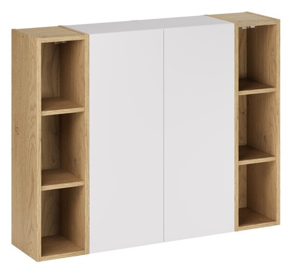 Comad Závesná vysoká kúpeľňová skrinka Aster II 160 cm biela/dub cremona