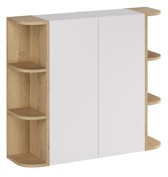 Comad Závesná vysoká kúpeľňová skrinka Aster I 160 cm biela/dub cremona