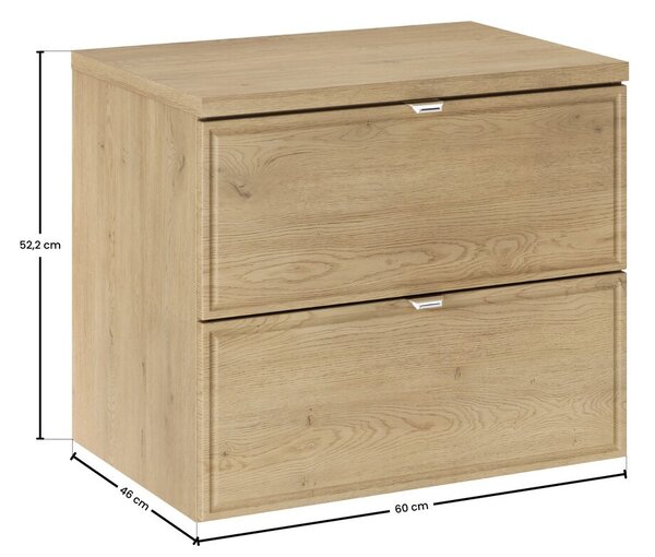 Comad Závesná skrinka pod umývadlo Terra s doskou 60 cm dub cremona