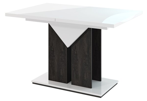 Jedálenský stôl Tarni (lesk biely + tmavosivá) (pre 4 až 6 osôb). Vlastná spoľahlivá doprava až k Vám domov. 1055253