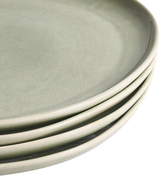 24-dielna sada jedálenského riadu zelená kamenina kaolín ručne vyrobená s reaktívnou glazúrou servis pre 8 osôb kuchyňa jedáleň