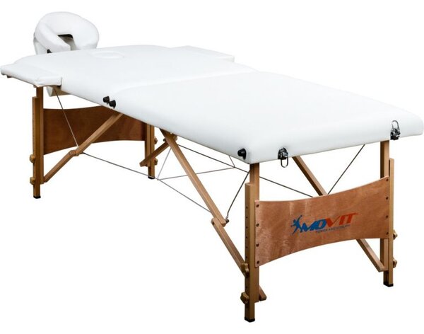 Prenosné masážne ležadlo DELUXE MOVIT biele 185 x 80 cm
