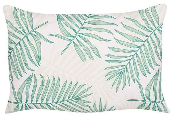Sada 2 záhradných vankúšov béžová a zelená polyester s motívom palmových listov 40 x 60 cm moderné vonkajšie dekorácie vodoodolné