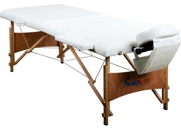 Prenosné masážne ležadlo DELUXE MOVIT biele 185 x 80 cm