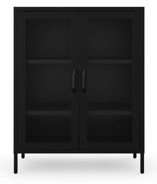Čierna nízká sklenená vitrína GINA Modern 800 x 1015 x 400 mm