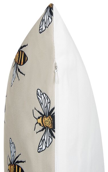Sada 2 záhradných vankúšov béžová polyester vzor včiel 40 x 60 cm obdĺžniková moderný štýl vonkajšia terasa vodoodolná