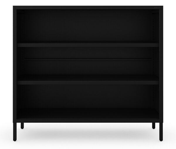 Čierny kovový regál s policami LUCA Modern 1000 x 900 x 350 mm