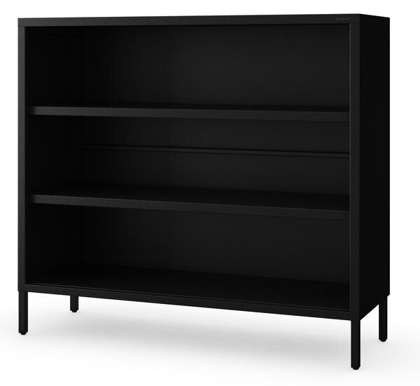Čierny kovový regál s policami LUCA Modern 1000 x 900 x 350 mm