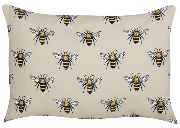Sada 2 záhradných vankúšov béžová polyester vzor včiel 40 x 60 cm obdĺžniková moderný štýl vonkajšia terasa vodoodolná