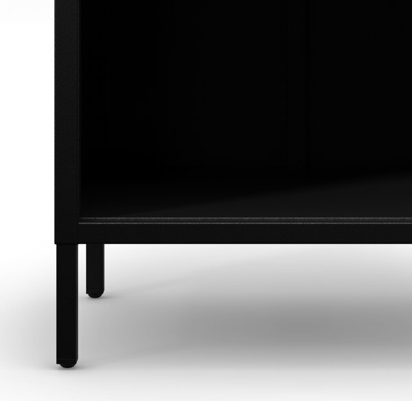 Čierny kovový regál na knihy MARIO Modern 500 x 1800 x 350 mm
