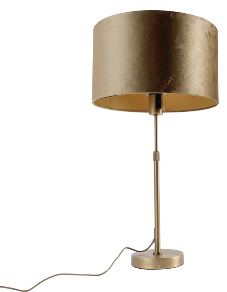 Stolná lampa bronzová s bronzovým zamatovým tienidlom 35 cm - Parte