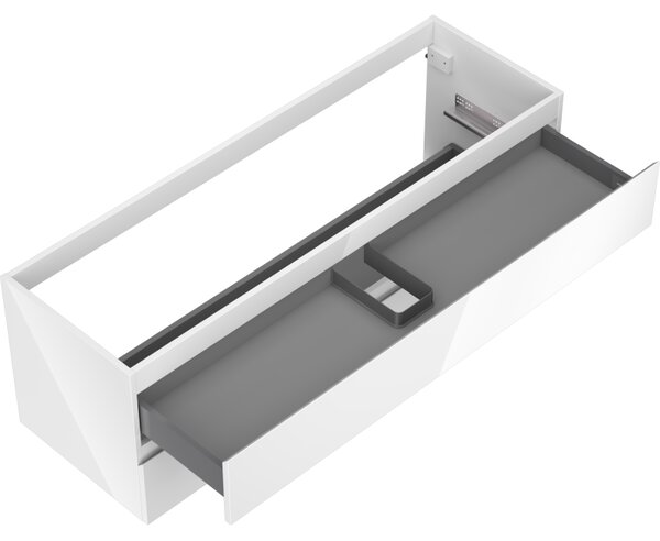 Mexen Orio, kúpeľňová skrinka pod umývadlo 140 cm, 2 zásuvky, biela lesklá, 91A10-14047-2-BFF00