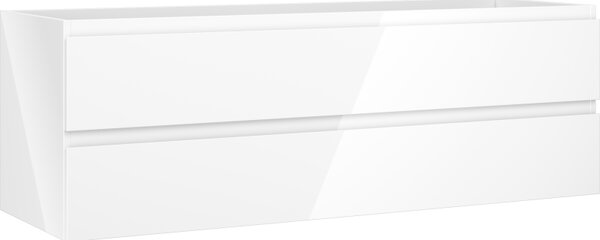 Mexen Orio, kúpeľňová skrinka pod umývadlo 140 cm, 2 zásuvky, biela lesklá, 91A10-14047-2-BFF00