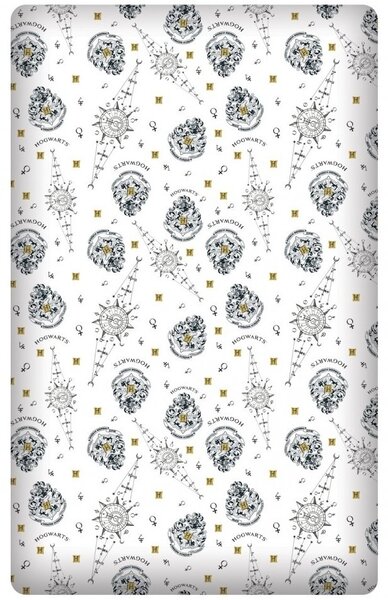 Bavlnené prestieradlo na jednolôžko Harry Potter - 100% bavlna - na matrac 90 x 200 cm x max. 25 cm