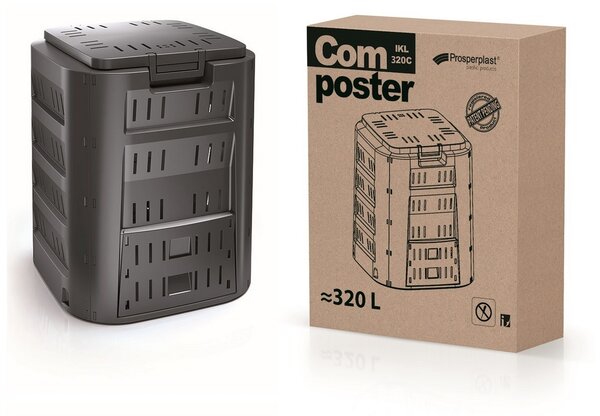 Kompostér, 220 l, čierna