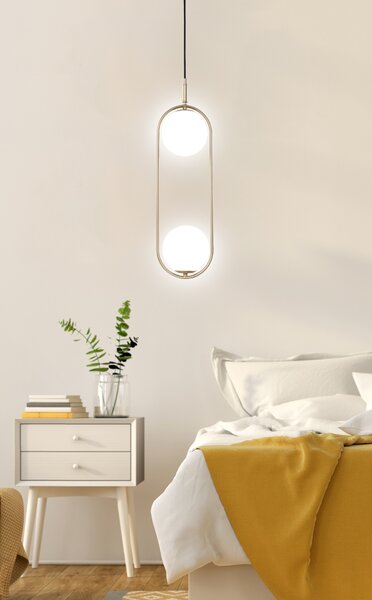 Mosadzný závesný luster Cordel pre žiarovku 2x G9 – LED lustre a svietidlá > Kolekcie svietidiel > Kolekcia svietidiel CORDEL