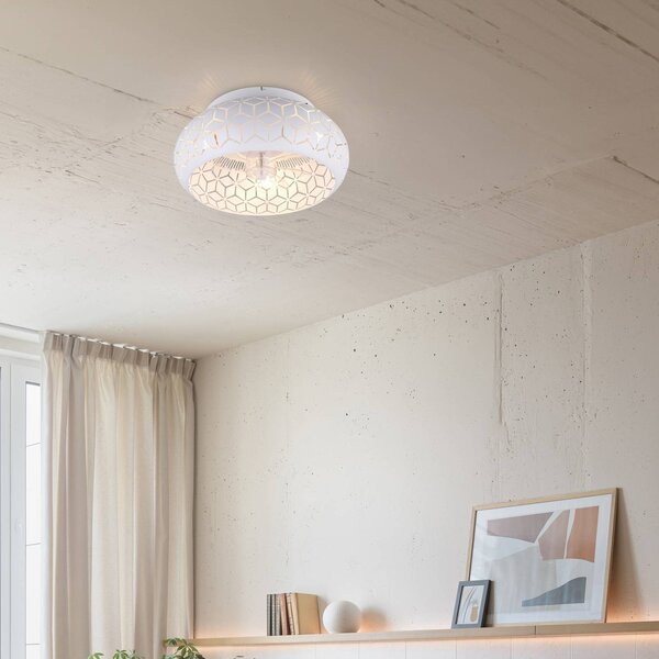 Reality Leuchten Ventilátor s osvetlením Bidar, biely, DC, tichý, 50 cm, diaľkové ovládanie, Biela / opálová, Obývacia izba / jedáleň, kov, Moderný, Závesné svietidlo