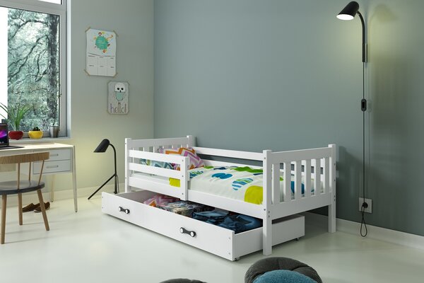 BMS Detská posteľ s úložným priestorom CARINO 200x90 biela Farba šuplíku: Biela