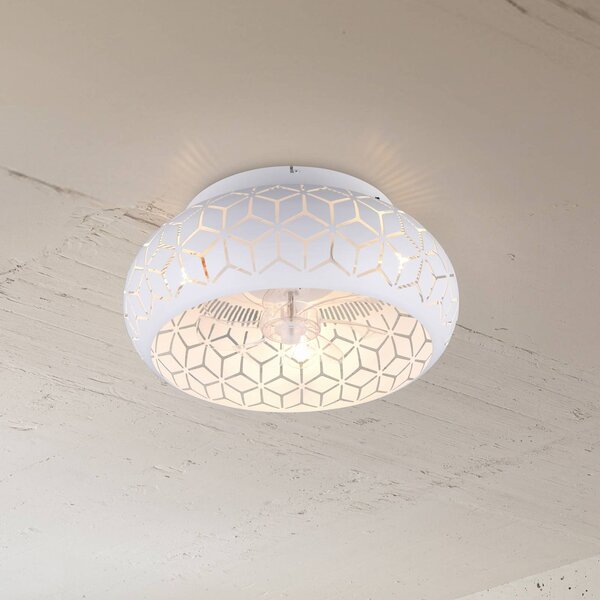 Reality Leuchten Ventilátor s osvetlením Bidar, biely, DC, tichý, 50 cm, diaľkové ovládanie, Biela / opálová, Obývacia izba / jedáleň, kov, Moderný, Závesné svietidlo
