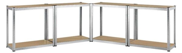 Kovový regál Easy 2 ks 160x80x40 cm, 4 police, nosnosť 640kg