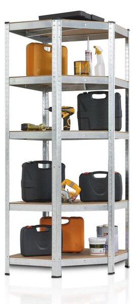 Kovový rohový regál 180x70x40-70 cm, 5 políc, nosnosť 875 kg