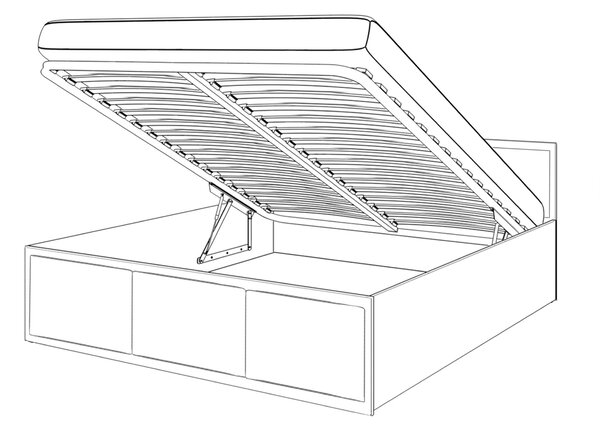 Manželská posteľ s úložným priestorom Lure 160x200 - krémová