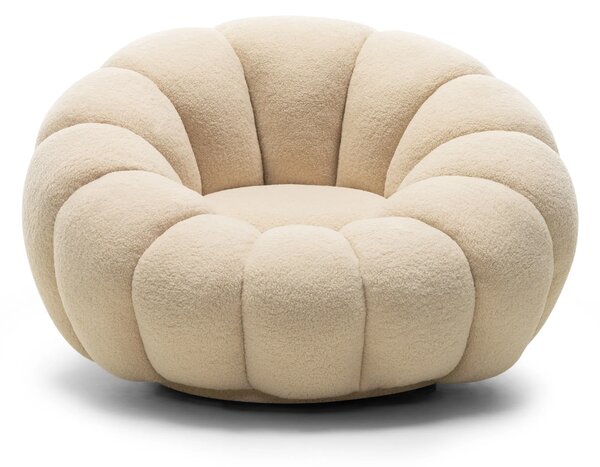 Hector Dizajnové relaxačné kreslo VENEZIA 100 cm bouclé béžové