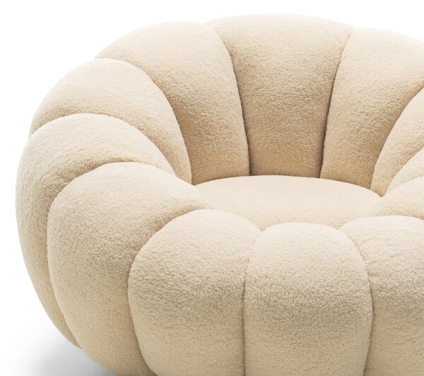 Hector Dizajnové relaxačné kreslo VENEZIA 100 cm bouclé béžové