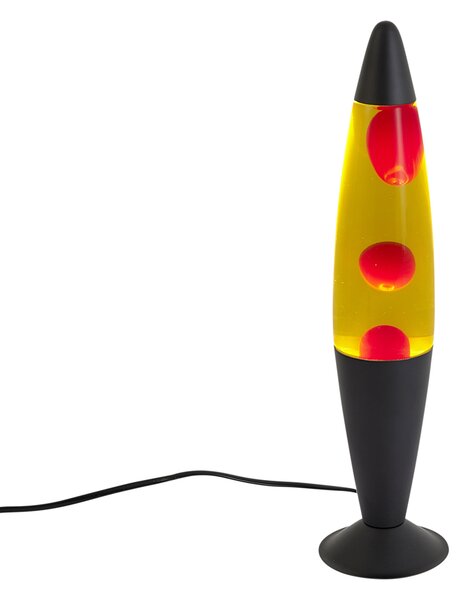 Lávová lampa žltá s červeným voskom vrátane LED - Molten Lava