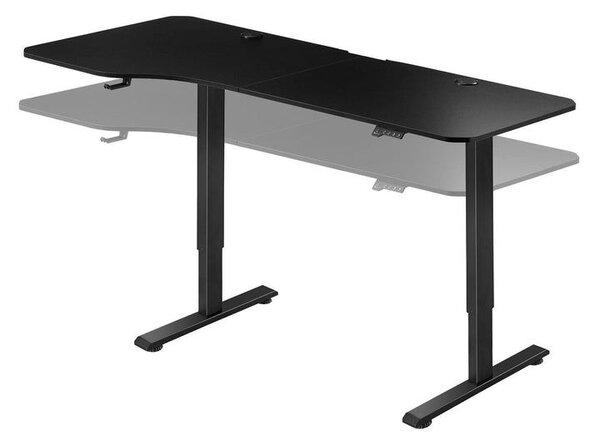 Výškovo nastaviteľný pracovný stôl 160x75 cm, čierny