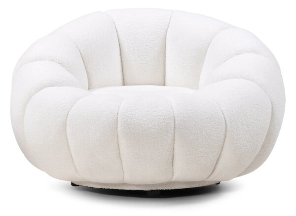 Hector Dizajnové relaxačné kreslo VENEZIA 100 cm boucle biele