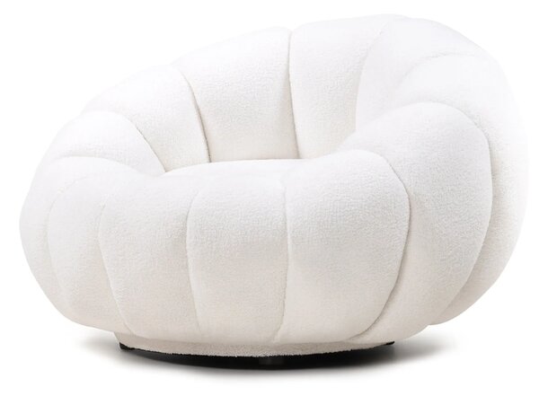 Hector Dizajnové relaxačné kreslo VENEZIA 100 cm boucle biele