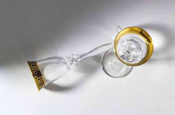BOHEMIA ANGELA VERSO GOLD POHÁR NA DESTILÁTY 60 ML SADA 6 KS