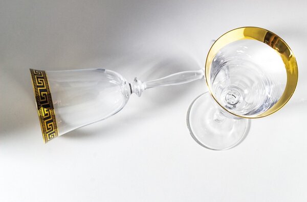 BOHEMIA ANGELA VERSO GOLD POHÁR NA VÍNO 250 ML SADA 6 KS