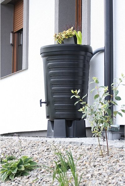 Sud na dažďovú vodu, priemer 64,8 cm, 210 l, čierna